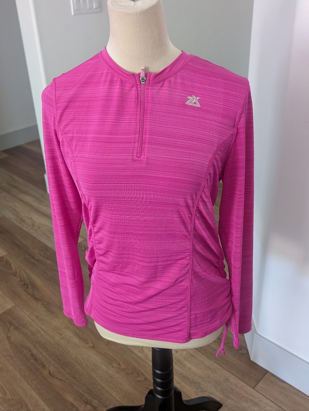 Bright Fuchsia Half-Zip Long Sleeve Top